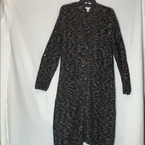 Chico’s size 3 long button front cardigan.